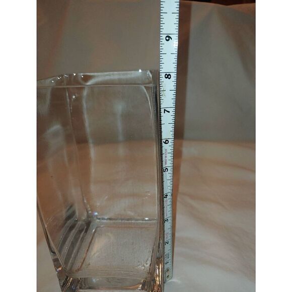 Clear Glass Square Column Vase 8" x 4" - Picture 4 of 5
